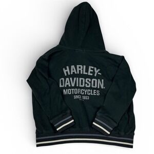 Harley Davidson Good Used Condition Kid's Graphic Hoodie Black Cotton Size 4-5